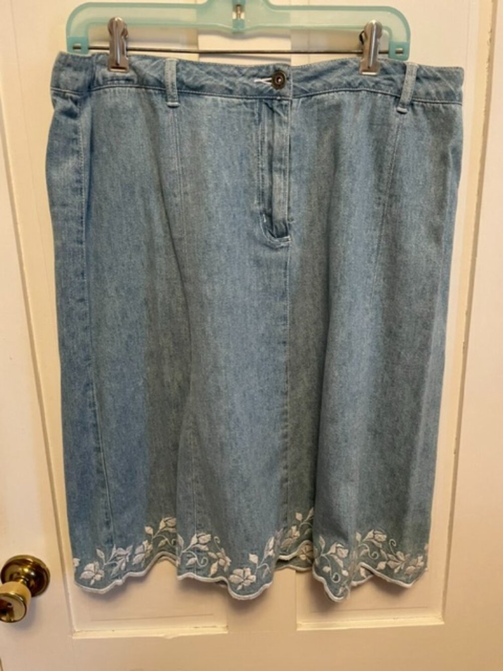 Christopher and Banks Women Blue Skirt Size 16 100% Cotton